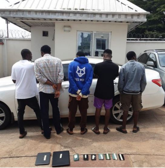 EFCC Arrest Five Suspected Internet Fraudsters In Benue